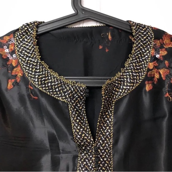 🆕 Black Kaftan NEW - Picture 2 of 8